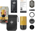 WACACO Minipresso GR2, cafetera portátil compatible con café molido, máquina de café expreso de 18 bar operada manualmente (ocre dorado)