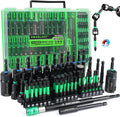 Juego de destornilladores de tuercas magnéticas de 74 piezas para taladro de impacto métrico y SAE, adaptador de enchufe de impacto, brocas de potencia con soporte magnético, destornillador de tuerca de ala, enchufe universal, extensión de broca de cambio
