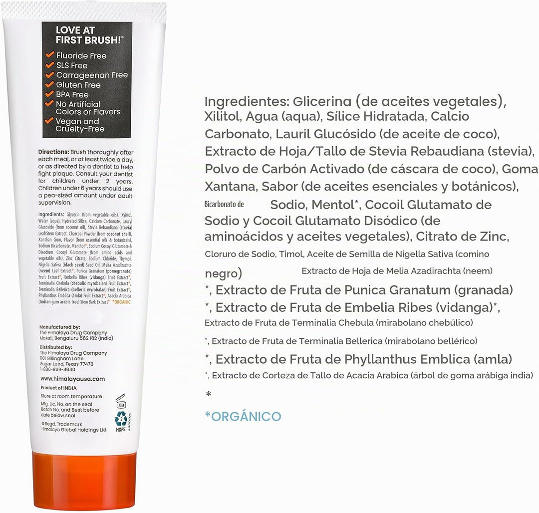 Himalaya Botanique Whitening Pasta de dientes antiplaca con carbón...