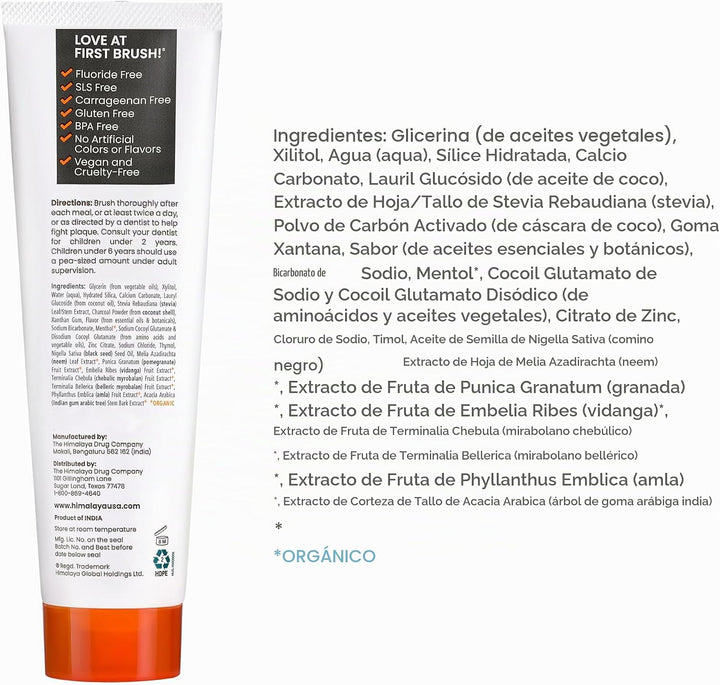 Himalaya Botanique Whitening Pasta de dientes antiplaca con carbón...