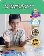 SimplyFun Shore Seekers - Un juego de mesa divertido e interactivo de matemáticas para niños - Practica habilidades de suma y multiplicación - Juego de matemáticas para niños, 2 a 7 jugadores, edades