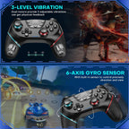 Diswoe Controlador Switch, Control remoto inalámbrico Pro para Switch 2/Switch/Switch Lite/Switch OLED, mando de juego con joystick, turbo ajustable con función programable