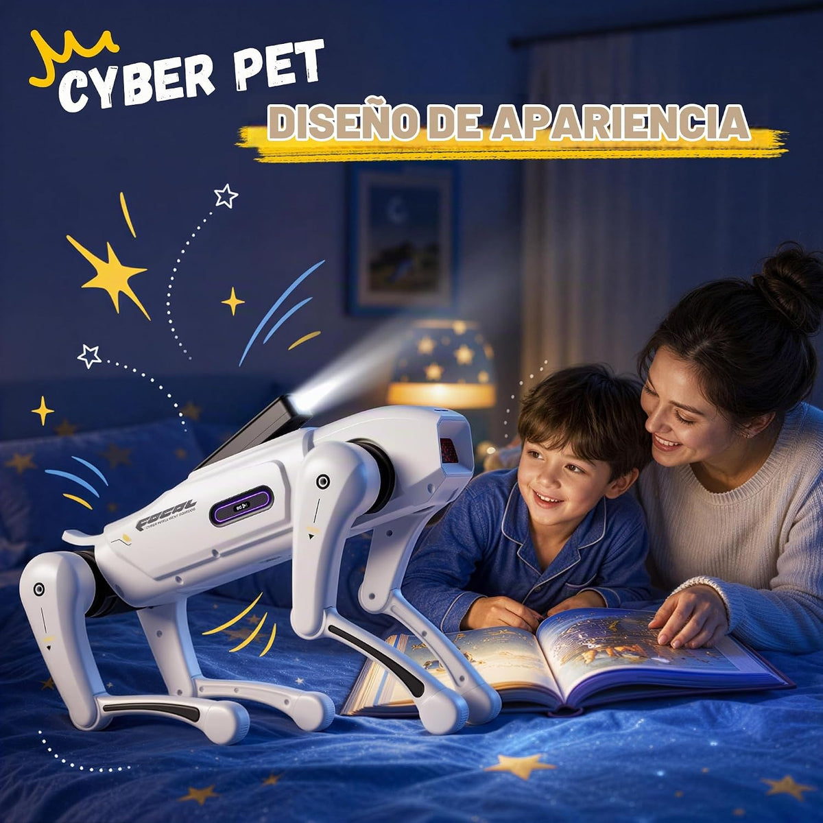 Juguete inteligente para perros robot con voz y control remoto, mascota