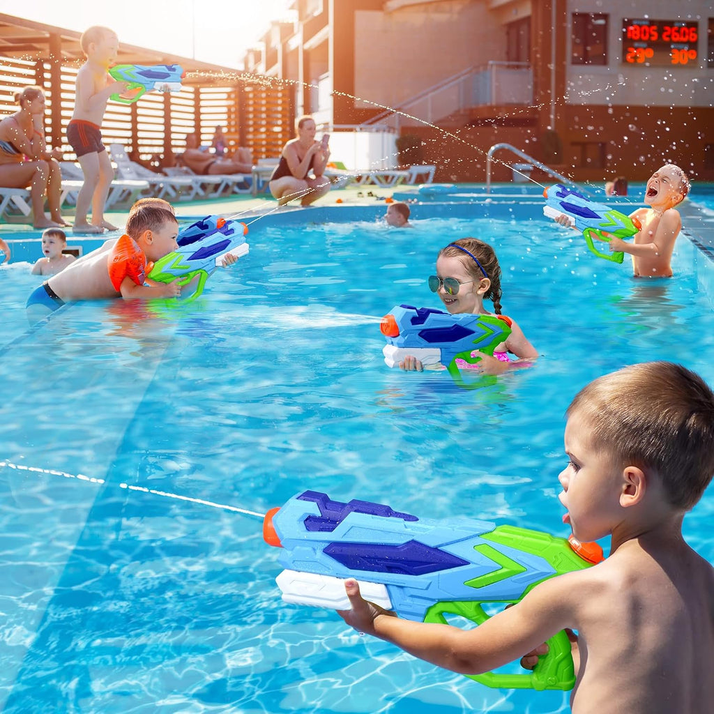 2 pistolas de agua para niños, súper pistolas de chorro, 4 modos de disparo, alcance de disparo de 26 pies de largo, recarga rápida, pistola de juguetes de agua de verano para niños, niñas, adultos, piscina al aire libre/jardín