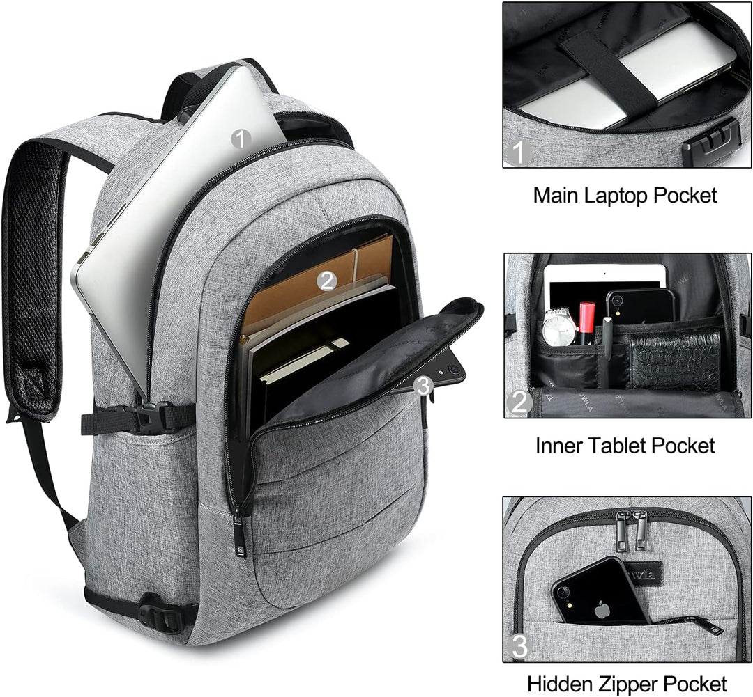 Mochila para computadora portátil unisex, antirrobo, resistente al...