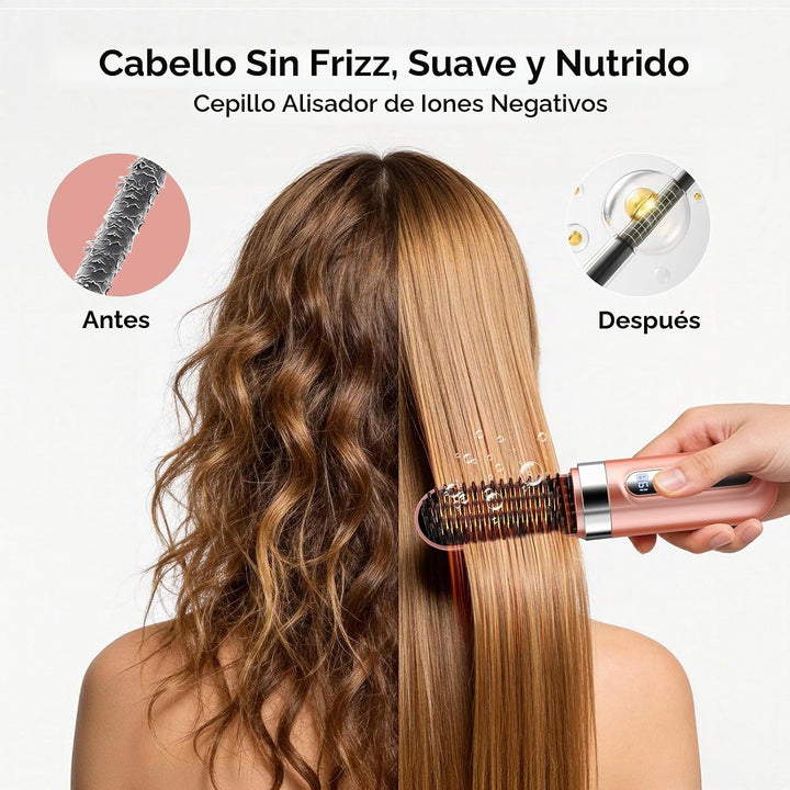 Cepillo alisador de pelo inalámbrico Go Brush Pro actualizado iónic...