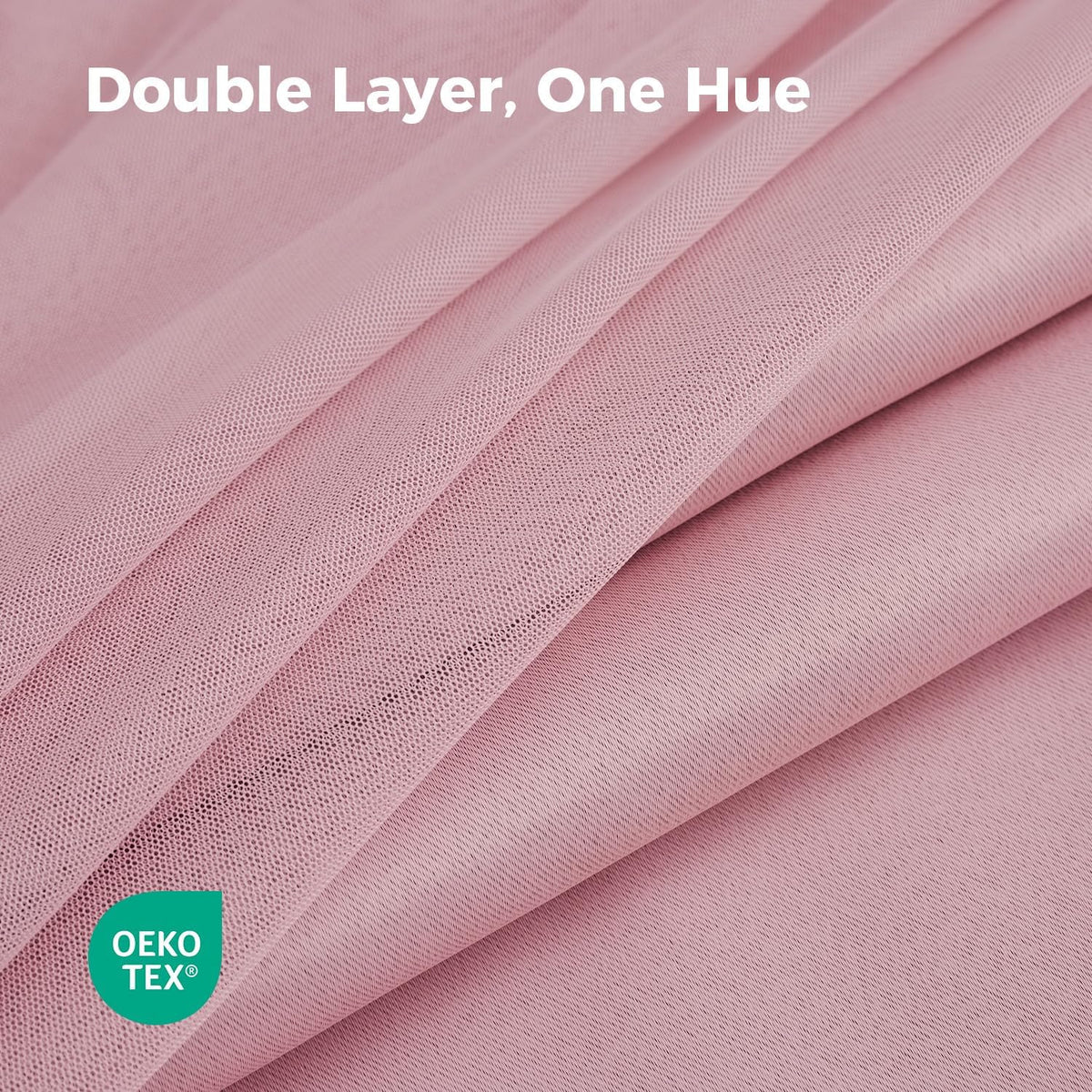 Cortinas 100% opacas para dormitorio, doble capa rosa