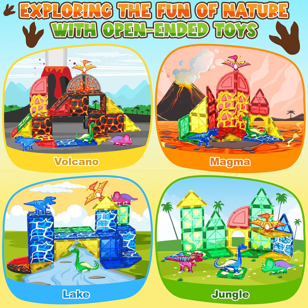 Juguetes de dinosaurio azulejos magnéticos juego del mundo