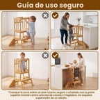 COSYLAND Taburete de cocina de madera para niños pequeños