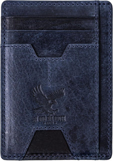 BULL GUARD Billetera de cuero delgada con bloqueo RFID para hombres...