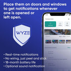 Wyze Sensor de entrada del sistema de seguridad para el hogar, protección de entrada para ventanas y puertas (paquete de 3) requiere concentrador WYZE Sense