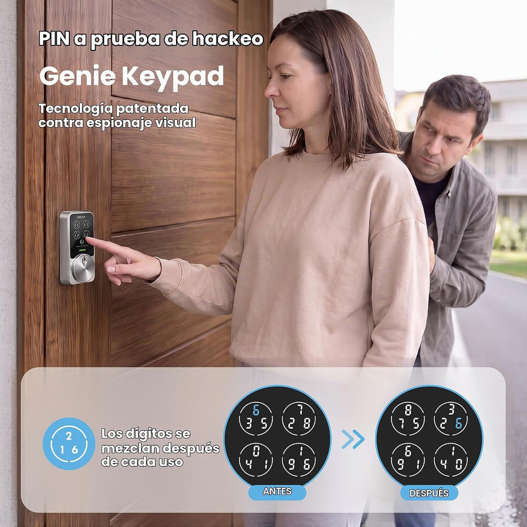 Lockly PIN Genie Pro Zeno Series - Cerradura inteligente con llave Apple