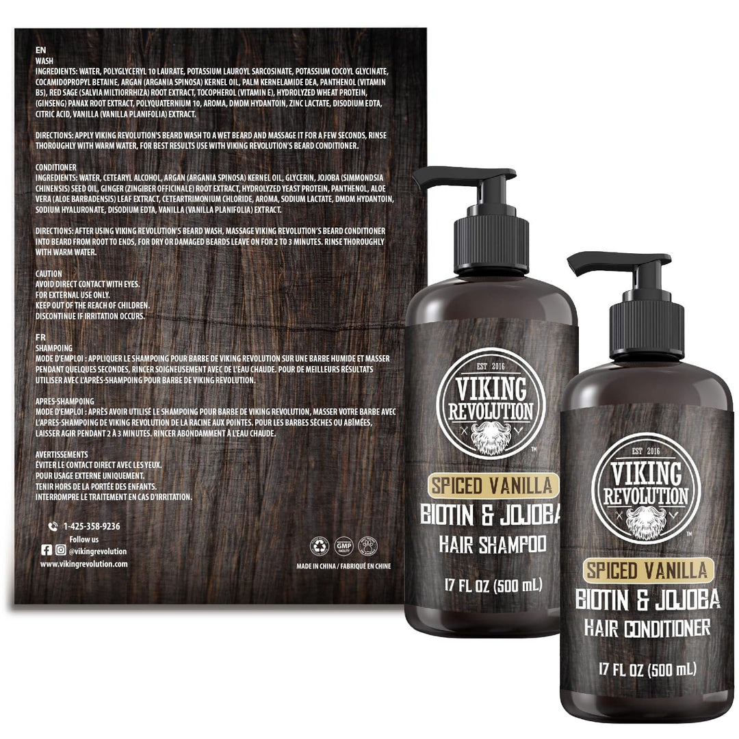 Viking Revolution Champú y acondicionador de barba para hombres con...