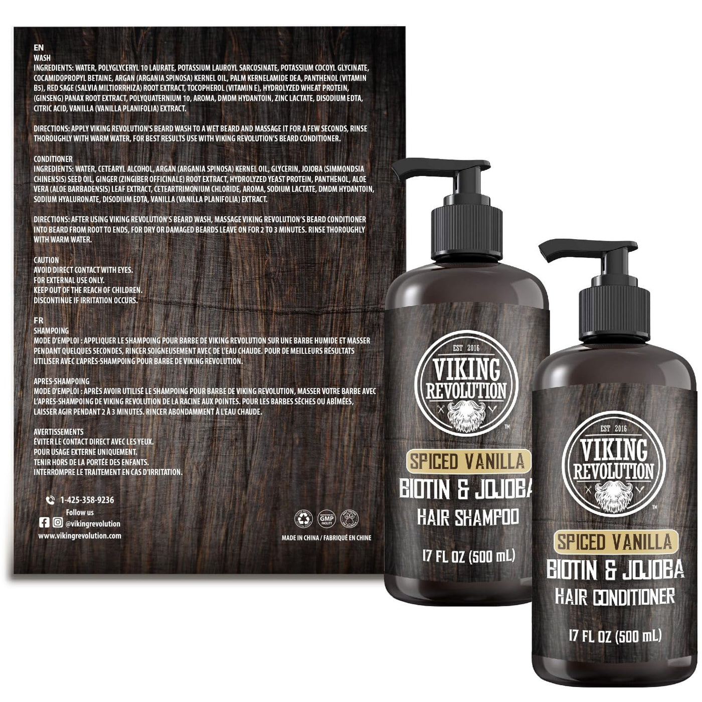 Viking Revolution Champú y acondicionador de barba para hombres con...