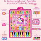 Juguetes para niñas de 1 año: 3 en 1 Alfabeto Animal Piano Music Play Mat