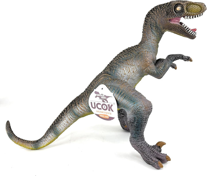 Juguete de dinosaurio de vinilo Velociraptor de 16