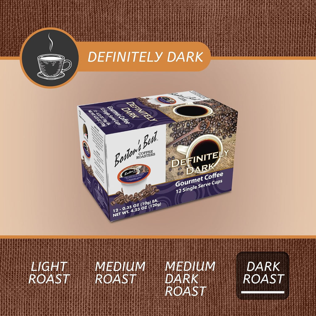Bostons Best - Café gourmet definitivamente tostado oscuro audaz y rico compatible con cafetera Keurig, 1 unidad (72 tazas individuales)