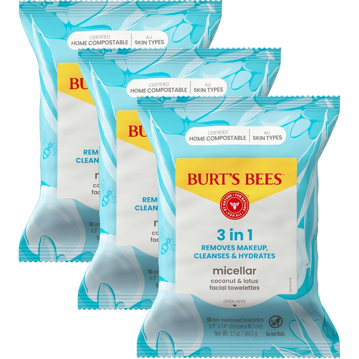 Toallitas faciales Burt's Bees de limpieza facial, toallitas de...