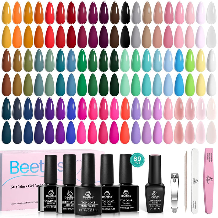 Beetles - Juego de esmaltes de uñas de gel, 69 unidades, espectro e...