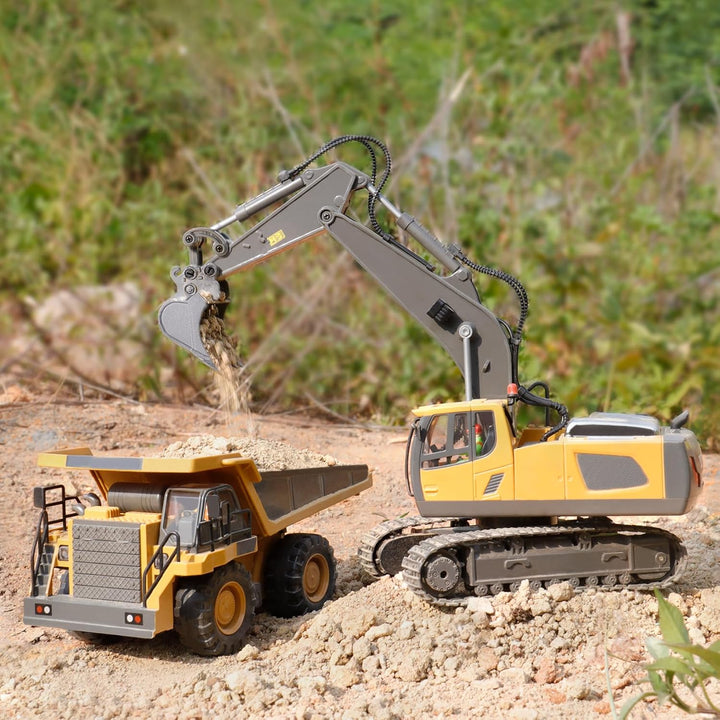 PREPOP Camión volquete RC para niños, camión de construcción a cont...