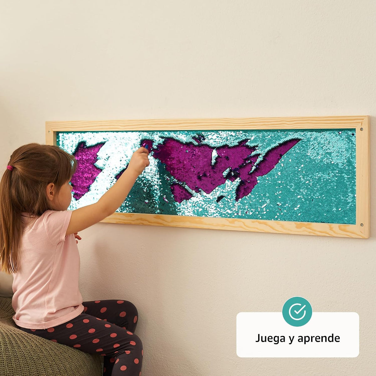 ODOXIA Marco de pared sensorial de lentejuelas | Tela sensorial de lentejuelas para niños | Guardería y escuela y habitación