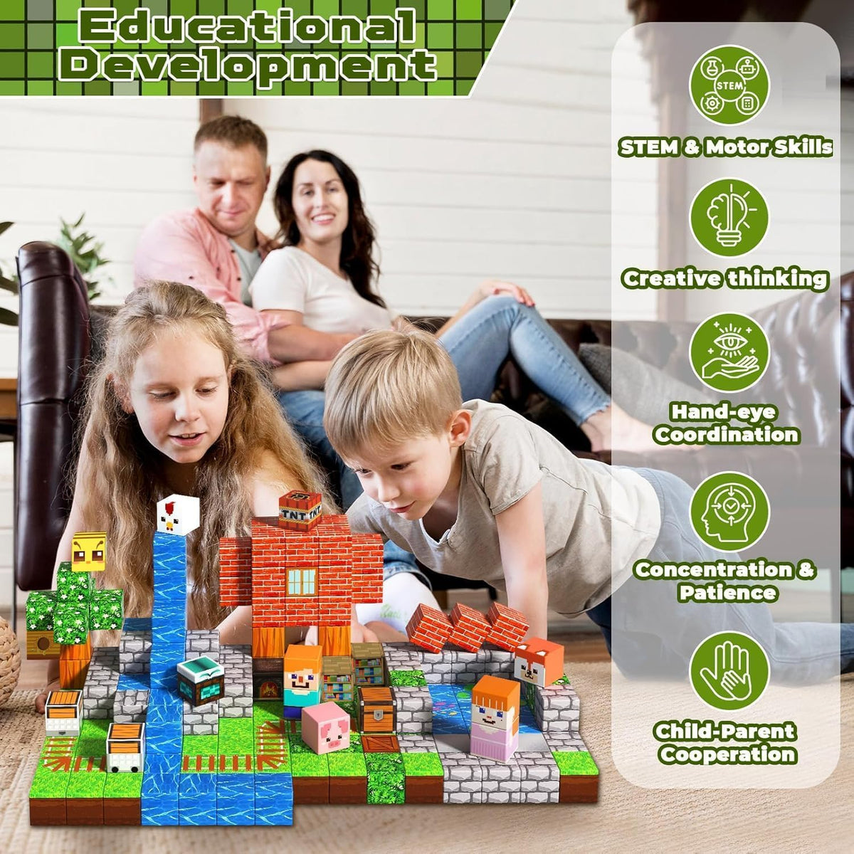 Annexfun 200 bloques magnéticos, bloques de construcción magnéticos, imanes apilables para niños, juguete sensorial para STEM Montessori, juguetes sensoriales para niños de 3 años en adelante, regalos