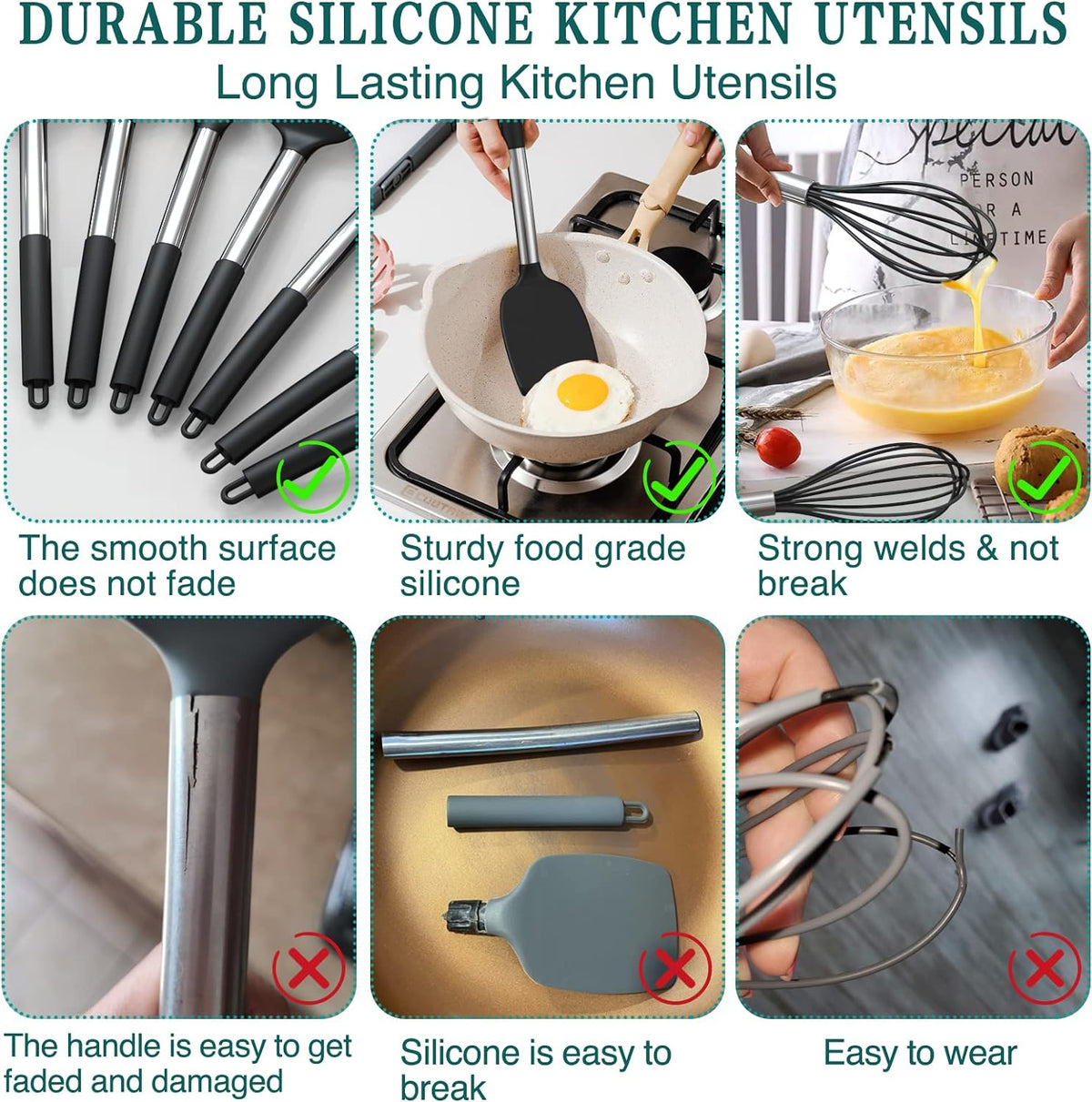 Umite Chef Juego de utensilios de cocina, 15 utensilios de cocina de