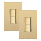 LIDER Interruptor de luz basculante doble y atenuador LED deslizante, interruptor de luz combinado y atenuador, 1 polo, no requiere neutro, placa de pared incluida, certificación UL, termoplástico