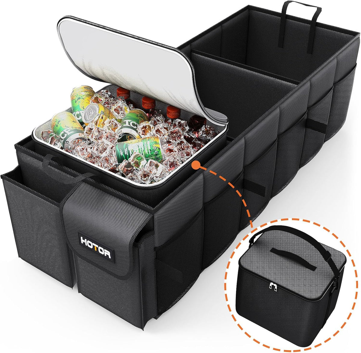 HOTOR - Organizador de maletero, resistente y plegable con enfriador para automóvil, Sudán y SUV