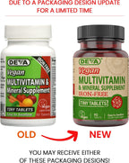 Deva Suplemento multivitamínico y mineral vegano sin hierro, con vi...