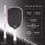JOOLA GRAF Pro IV 16mm Pala de pickleball con punto óptimo extendido - Superficie de fibra de carbono aumenta el giro y el control - Película SK para potencia y punto óptimo más grande - Certificado