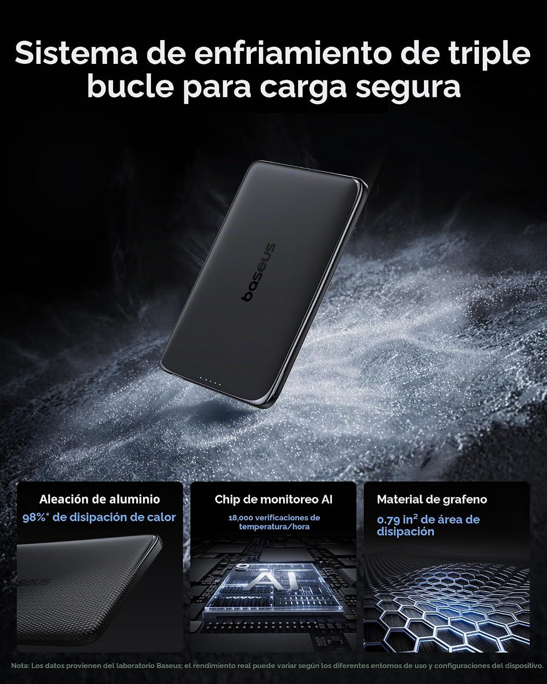 Baseus Picogo Power Bank, batería MagSafe ultra delgada de 0.3 pulg...