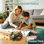 Rompecabezas de madera para adultos, rompecabezas de madera con forma única de 0.197 in, regalo de cumpleaños para adultos y niños, juego familiar (pájaros de la naturaleza, 1000 piezas)