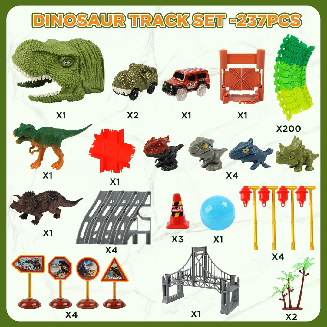 LCIMG Juguetes de autos de carreras de dinosaurios -