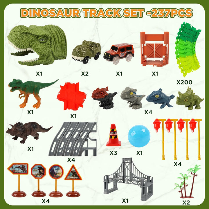 LCIMG Juguetes de autos de carreras de dinosaurios -