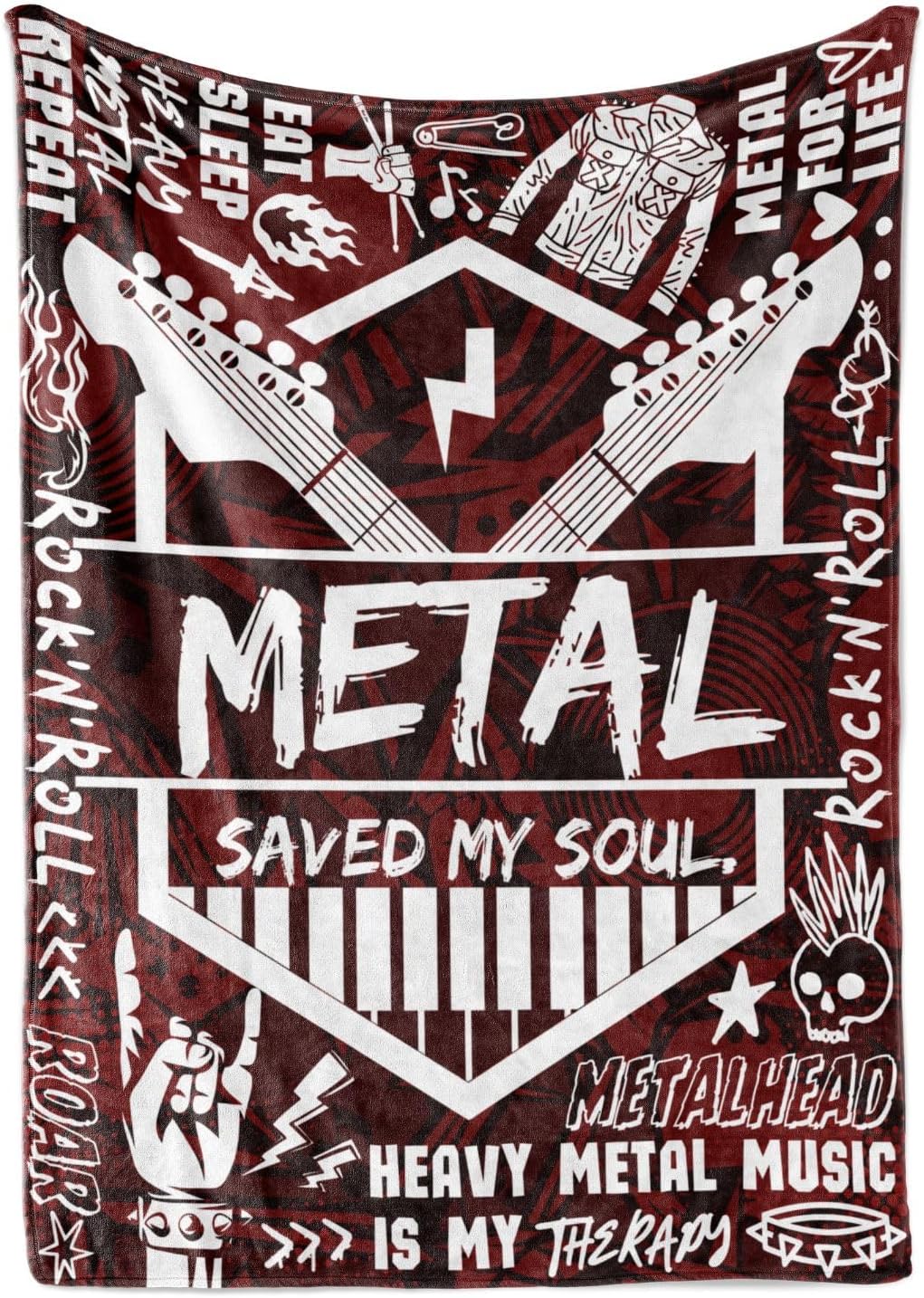 Regalos de metal pesado, regalos para los amantes del rock and roll, amantes del punk, metaleros, manta suave de 50 x 65 pulgadas