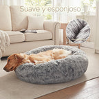 Cama de perro esponjosa de piel sintética de 36 pulgadas para