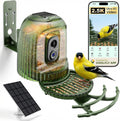 Alimentador elegante del pájaro con la cámara accionado por energía solar