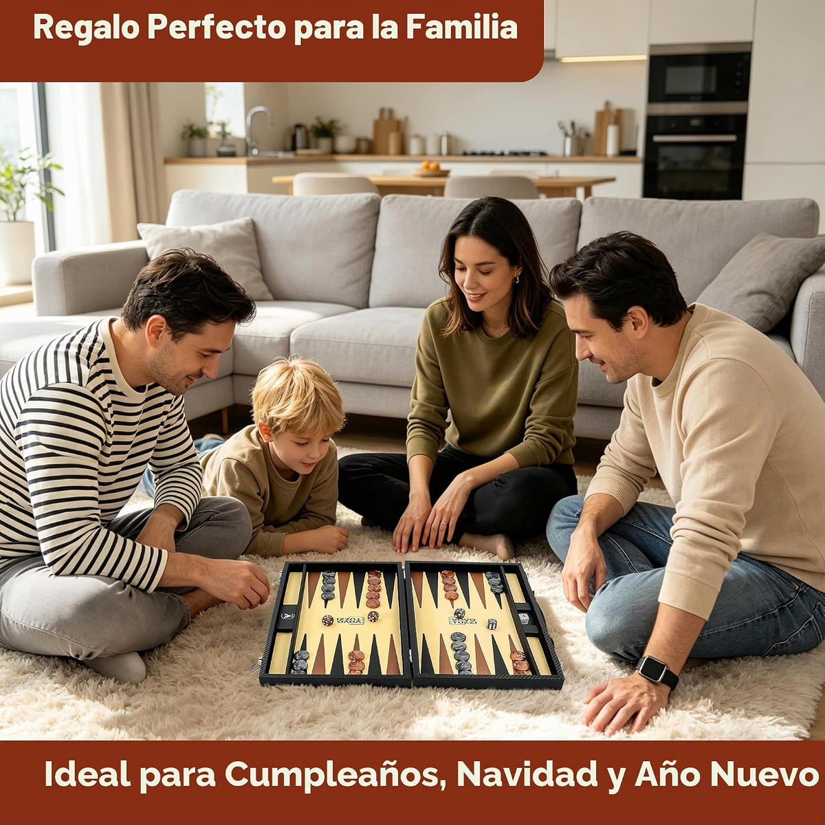 Juego de backgammon de 15 pulgadas para adultos, de fibra de carbono de alta calidad, de piel sintética, plegable, juego de mesa clásico de viaje portátil para fiestas familiares, entretenimiento al aire libre