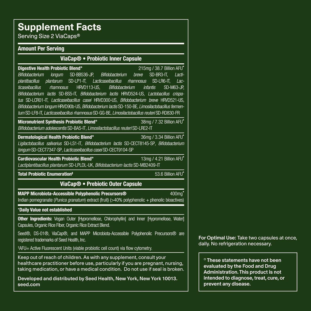 Seed DS-01 Daily Synbiotic Prebiótico y probiótico para