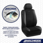 Skechers Fundas de asiento de espuma viscoelástica refrigeradas por aire, fundas de asiento de automóvil gruesas de malla, fundas de asiento de automóvil de cuero con ribetes para asientos delanteros
