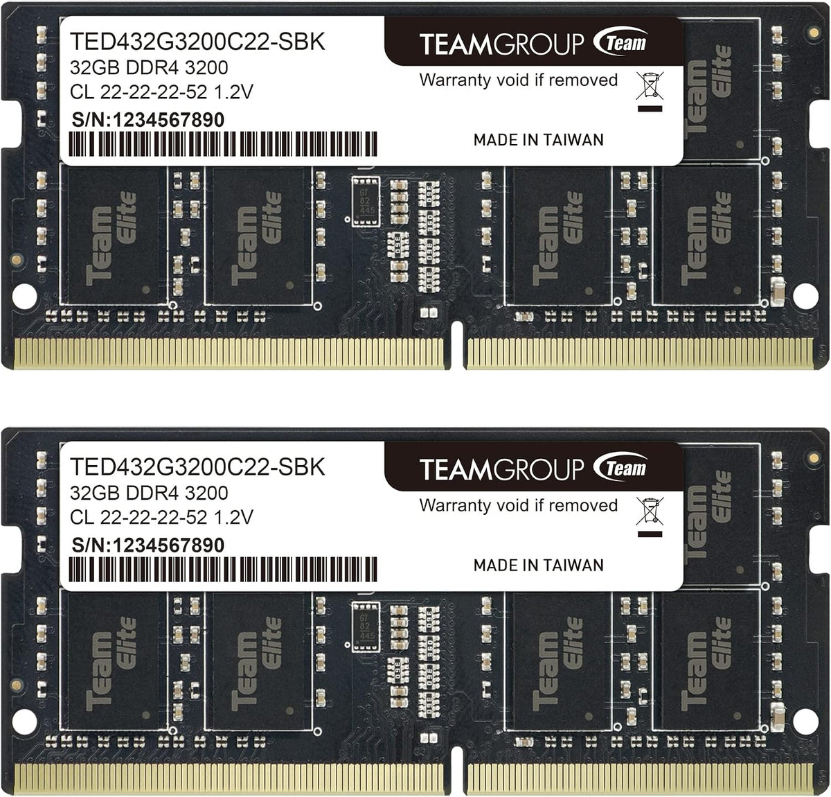 TEAMGROUP Elite DDR4 Kit de 64 GB (2 x 32 GB) 3200 MHz PC4-25600 CL...