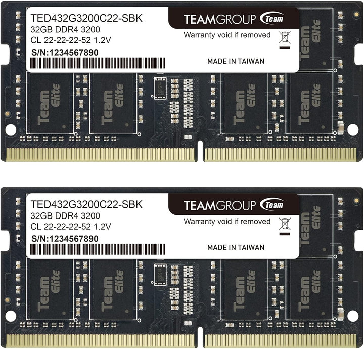 TEAMGROUP Elite DDR4 Kit de 64 GB (2 x 32 GB) 3200 MHz PC4-25600 CL...