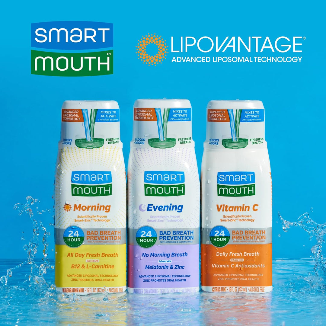 SmartMouth Paquete de enjuague bucal liposomal avanzado para mañana...