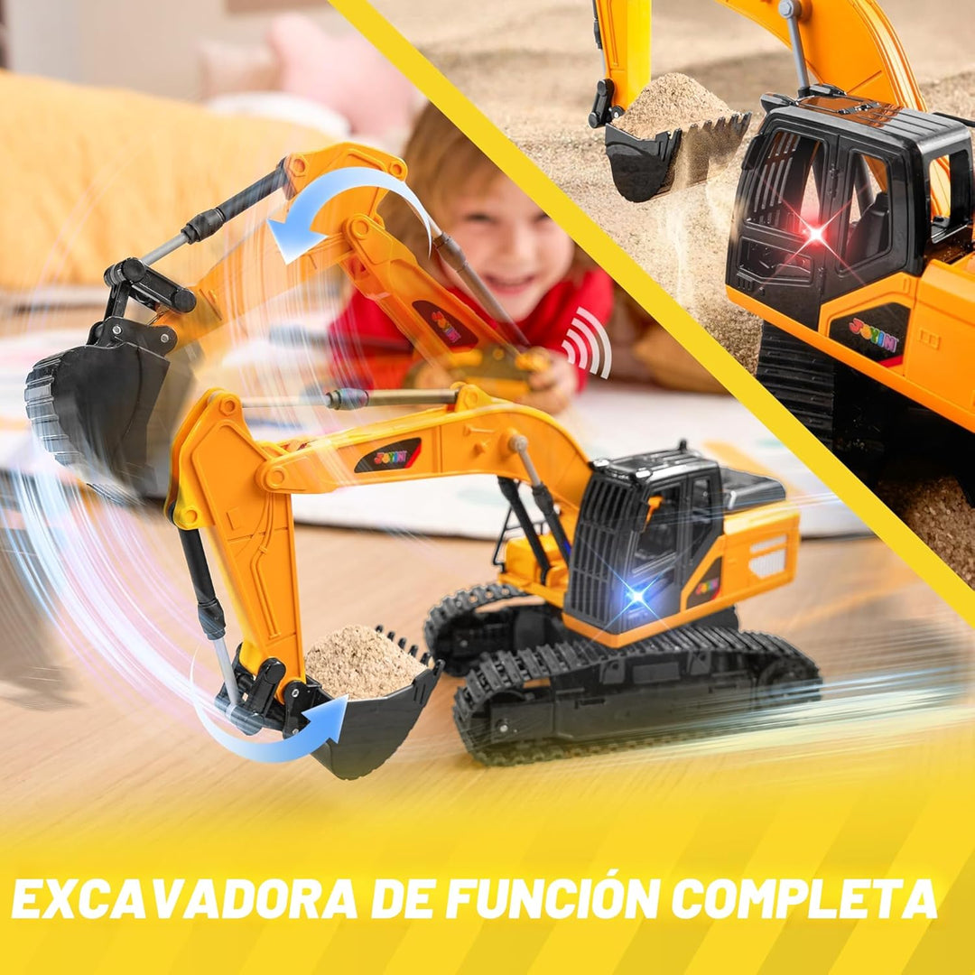 JOYIN Excavadora de Control Remoto Juguetes para Niños, Excavadora...
