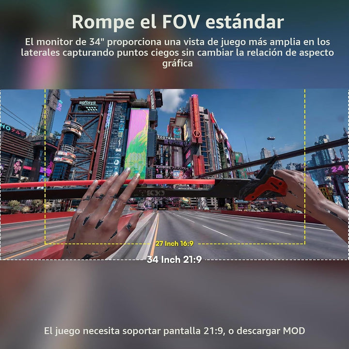 Great voell Monitor curvo para juegos de 34 pulgadas, pantalla de 2...