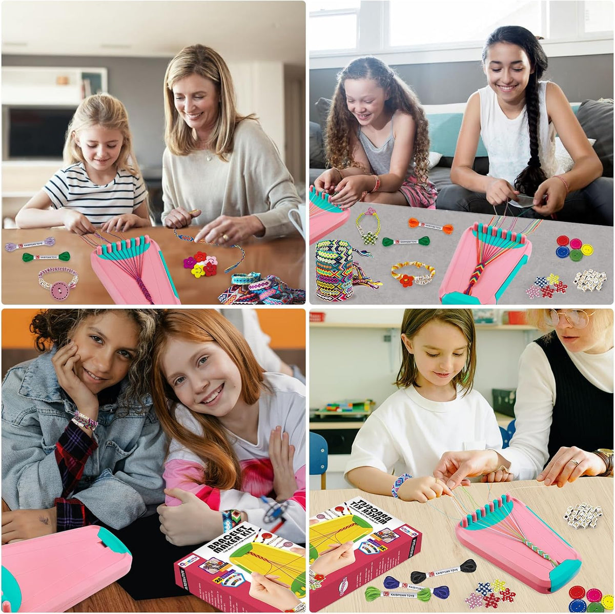 Maynacs Friendship Bracelet Making Kit para Girls 8-12, 28 Pre-Cut Threads