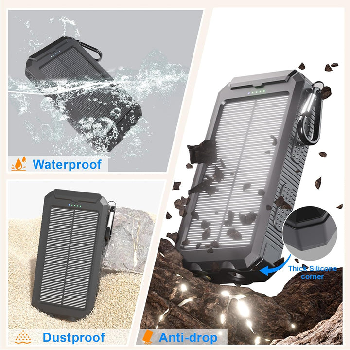Cargador solar de batería de 20,000 mAh, cargador de teléfono portá...
