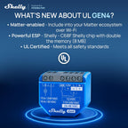 Shelly 1 Gen4, Smart Wi‑Fi, Zigbee y Matter Interruptor/Relé (4, UL)
