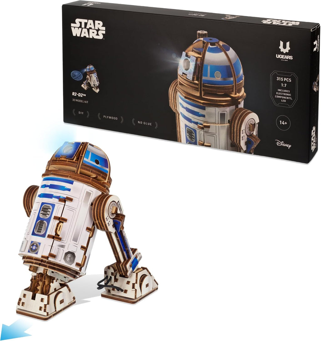 UGEARS Star Wars™ R2-D2™ Rompecabezas de madera 3D para adultos - Modelo